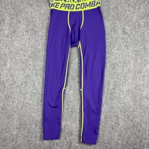 Nike Pro Combat Purple Compression Leggings Medium Dri-FIT Training